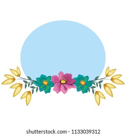 Flowers round frame
