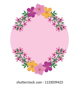 Flowers round frame