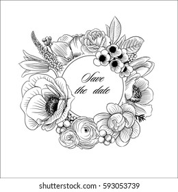 flowers round frame