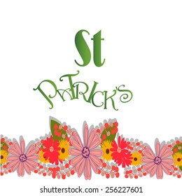 flowers in saint patrickÃ?Â´s day over white color background
