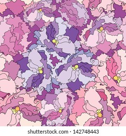 Flowers seamless background. Floral seamless texture with flowers. Vector Flourish repeating pattern.