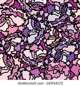 Flowers seamless background. Floral seamless texture with flowers. Vector Flourish repeating pattern.