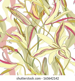 Flowers seamless background. Floral seamless texture with flowers. Flower pattern. 