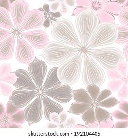 Flowers seamless background. Floral seamless texture with flowers.
