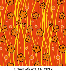Flowers seamless background of the lines. Vector illustration, Eps-8,
