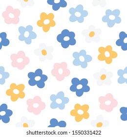 Flowers seamless background repeating pattern, wallpaper background, cute seamless pattern background