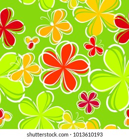 flowers seamless background. Vector