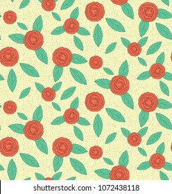 Flowers seamless background. Vector illustration.