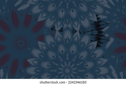Flowers. Seamless floral background. Dark. Tracery handmade nature ethnic fabric backdrop pattern. Textile design texture. Decorative color art. Vector
