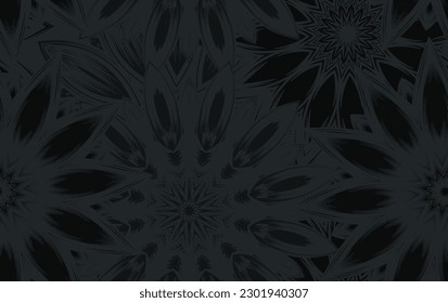 Flowers. Seamless floral background. Dark. Tracery handmade nature ethnic fabric backdrop pattern. Textile design texture. Decorative color art. Vector