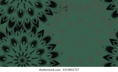 Flowers. Seamless floral background. Dark. Tracery handmade nature ethnic fabric backdrop pattern. Textile design texture. Decorative color art. Vector