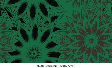 Flowers. Seamless floral background. Dark. Tracery handmade nature ethnic fabric backdrop pattern. Textile design texture. Decorative color art. Vector