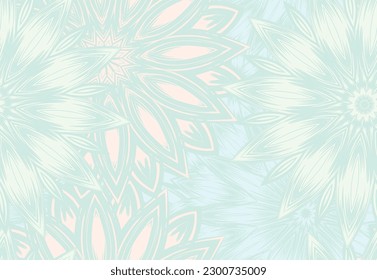 Flowers. Seamless floral background. Pastel. Tracery handmade nature ethnic fabric backdrop pattern. Textile design texture. Decorative color art. Vector
