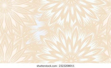 Flowers. Seamless floral background. Pastel. Tracery handmade nature ethnic fabric backdrop pattern. Textile design texture. Decorative color art. Vector