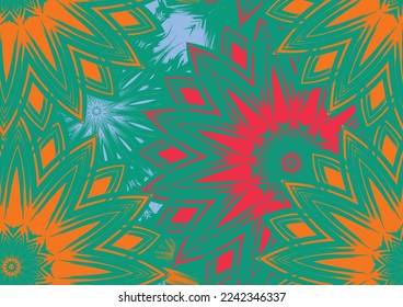 Flowers. Seamless floral background. Tracery handmade nature ethnic fabric backdrop pattern. Textile design texture. Decorative color art. Vector