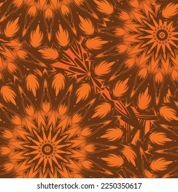 Flowers. Seamless floral background. Tracery handmade nature ethnic fabric backdrop pattern. Textile design texture. Decorative color art. Vector