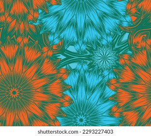 Flowers. Seamless floral background. Tracery handmade nature ethnic fabric backdrop pattern. Textile design texture. Decorative color art. Vector