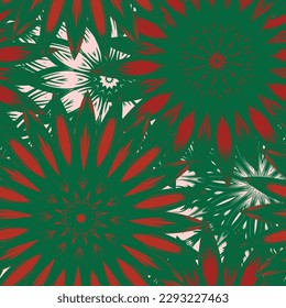 Flowers. Seamless floral background. Tracery handmade nature ethnic fabric backdrop pattern. Textile design texture. Decorative color art. Vector