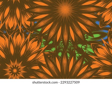 Flowers. Seamless floral background. Tracery handmade nature ethnic fabric backdrop pattern. Textile design texture. Decorative color art. Vector