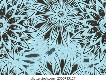 Flowers. Seamless floral background. Tracery handmade nature ethnic fabric backdrop pattern. Textile design texture. Decorative color art. Vector