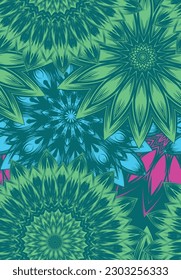 Flowers. Seamless floral background. Tracery handmade nature ethnic fabric backdrop pattern. Textile design texture. Decorative color art. Vector