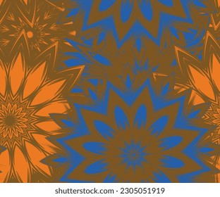 Flowers. Seamless floral background. Tracery handmade nature ethnic fabric backdrop pattern. Textile design texture. Decorative color art. Vector