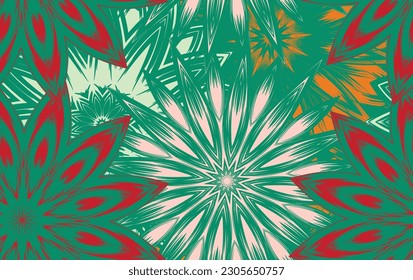 Flowers. Seamless floral background. Tracery handmade nature ethnic fabric backdrop pattern. Textile design texture. Decorative color art. Vector