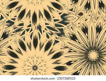 Flowers. Seamless floral background. Tracery handmade nature ethnic fabric backdrop pattern. Textile design texture. Decorative color art. Vector