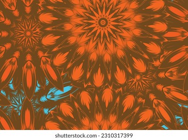 Flowers. Seamless floral background. Tracery handmade nature ethnic fabric backdrop pattern. Textile design texture. Decorative color art. Vector