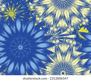 Flowers. Seamless floral background. Tracery handmade nature ethnic fabric backdrop pattern. Textile design texture. Decorative color art. Vector