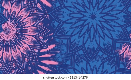 Flowers. Seamless floral background. Tracery handmade nature ethnic fabric backdrop pattern. Textile design texture. Decorative color art. Vector
