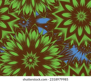 Flowers. Seamless floral background. Tracery handmade nature ethnic fabric backdrop pattern. Textile design texture. Decorative color art. Vector