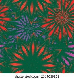 Flowers. Seamless floral background. Tracery handmade nature ethnic fabric backdrop pattern. Textile design texture. Decorative color art. Vector