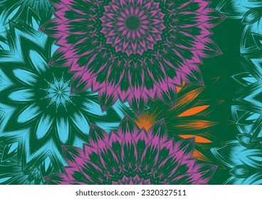 Flowers. Seamless floral background. Tracery handmade nature ethnic fabric backdrop pattern. Textile design texture. Decorative color art. Vector