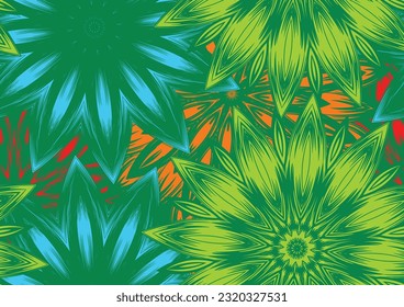 Flowers. Seamless floral background. Tracery handmade nature ethnic fabric backdrop pattern. Textile design texture. Decorative color art. Vector