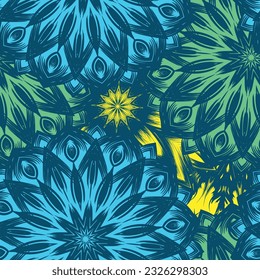 Flowers. Seamless floral background. Tracery handmade nature ethnic fabric backdrop pattern. Textile design texture. Decorative color art. Vector