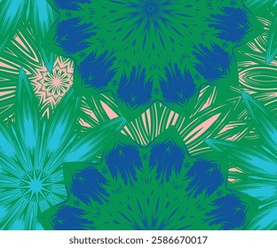 Flowers. Seamless floral background. Tracery handmade nature ethnic fabric backdrop pattern. Textile design texture. Decorative color art. Vector