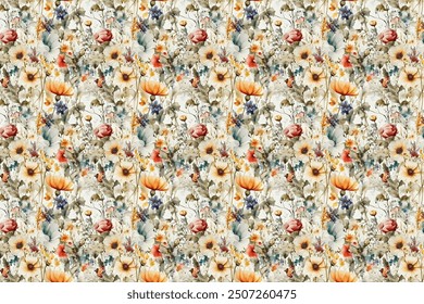 flowers. Seamless floral pattern. Plant design for fabric, cloth design, covers, manufacturing, wallpapers, print, gift wrap and scrapbooking.