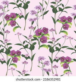 
Рink flowers seamless pattern. Abstraction, pattern for fabric. Vector illustration.