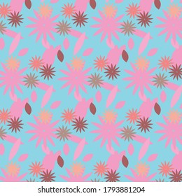 Flowers seamless pattern background. Vector illustration .Pattern.