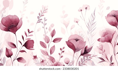 Flowers seamless pattern background watercolor 