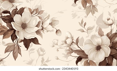 Flowers seamless pattern background watercolor 