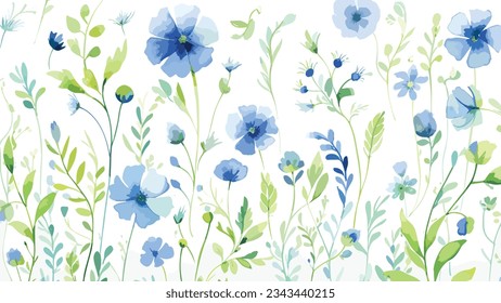 Flowers seamless pattern background watercolor 