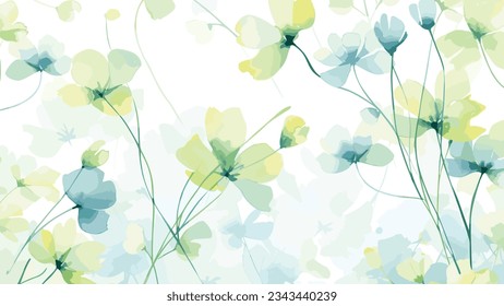 Flowers seamless pattern background watercolor 
