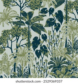 Flores Padrão sem emenda de flores e folhas multicoloridas brilhantes no fundo. ilustração vetorial.