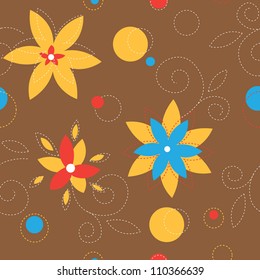 Flowers seamless pattern. Can be used for wallpaper, pattern fills, web page background, surface textures, textile.
