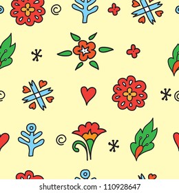 Flowers seamless pattern. Can be used for wallpaper, pattern fills, web page background, surface textures, textile.