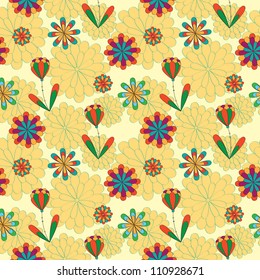 Flowers seamless pattern. Can be used for wallpaper, pattern fills, web page background, surface textures, textile.