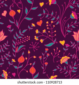 Flowers seamless pattern. Can be used for wallpaper, pattern fills, web page background, surface textures, textile.