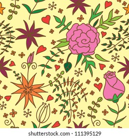 Flowers seamless pattern. Can be used for wallpaper, pattern fills, web page background, surface textures, textile.